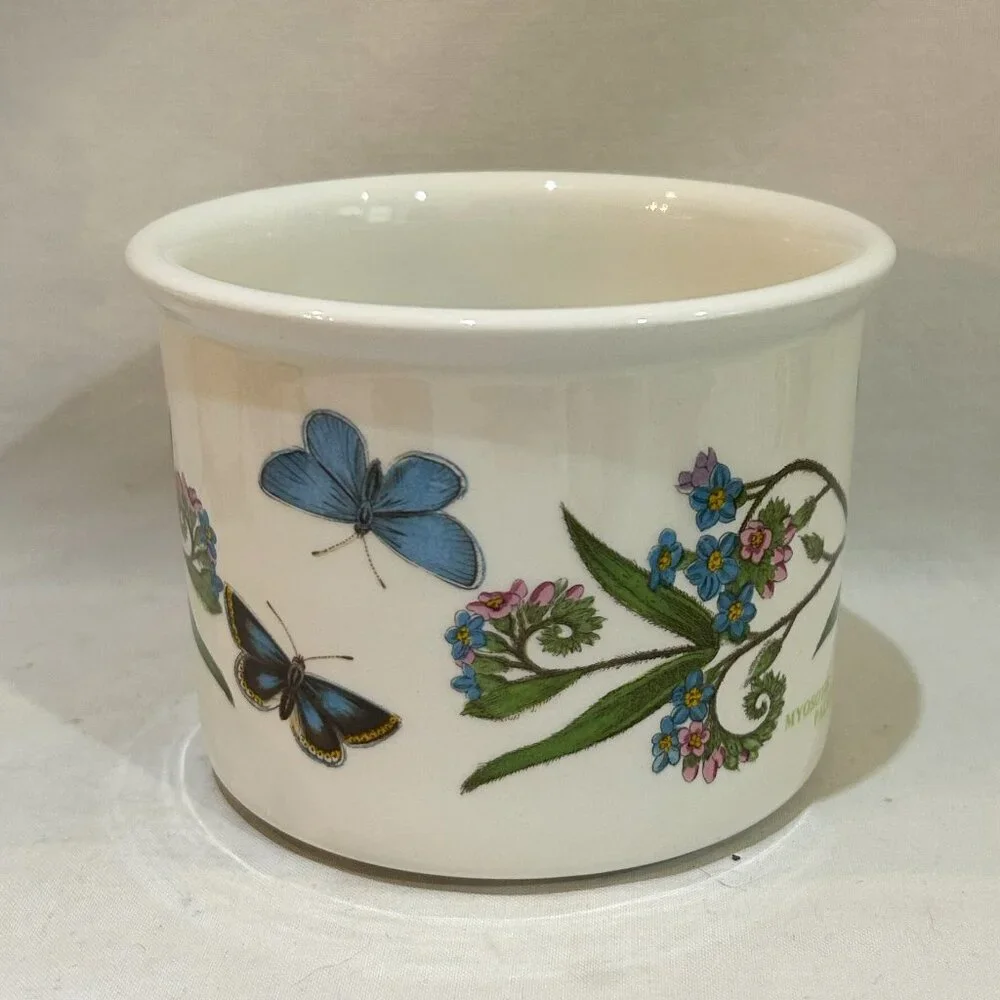 Portmeirion Botanic Garden Ceramic Crock Jar Planter Forget Me Not